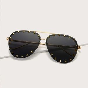 Studded Aviator Sunglasses